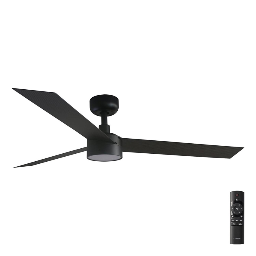FARO 34291-1TW - Ventoinha de teto LED com regulação CRUISER LED/20W/230V 2700/4000/6500K diâmetro 132 cm preto + comando