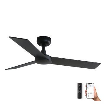 FARO 34296WP - Ventoinha de teto RUDDER S preto diâmetro 106 cm SMART + comando