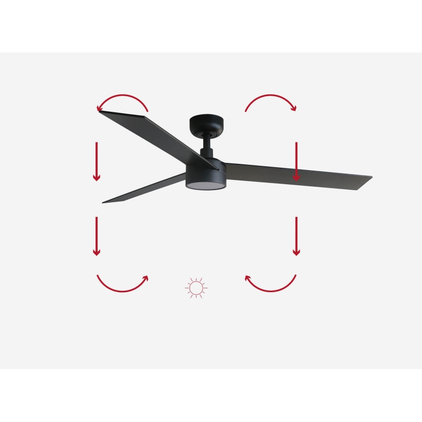 FARO 34298-1TW - Ventoinha LED regulável RUDDER L LED/20W/230V 2700/4000/6500K diâmetro 132 cm + comando