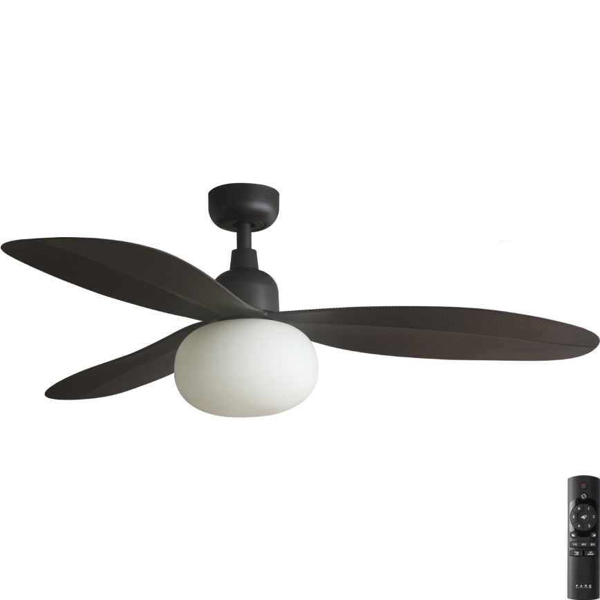 FARO 34301-11L - Ventoinha de teto PALMA 1xE27/15W/230V castanho diâmetro 129 cm IP44 + comando