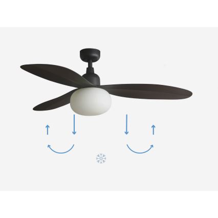 FARO 34301-11L - Ventoinha de teto PALMA 1xE27/15W/230V castanho diâmetro 129 cm IP44 + comando
