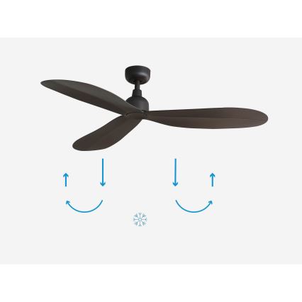 FARO 34301 - Ventoinha de teto PALMA castanho diâmetro 129 cm IP44 + comando
