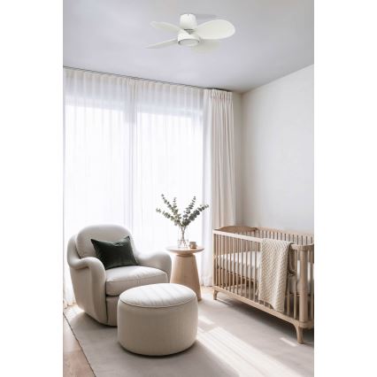 FARO 34315 - Ventoinha de teto LED com regulação KLOVER S LED/20W/230V 2700/4000/6500K branco diâmetro 80 cm + comando