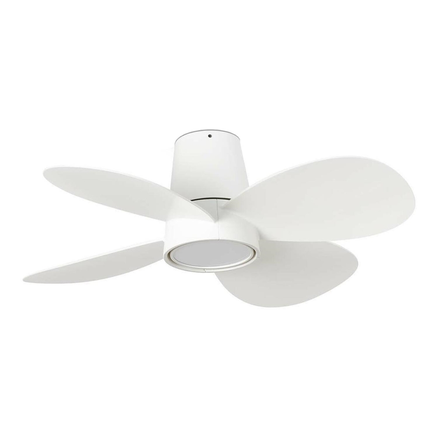 FARO 34315WT - Ventoinha de teto LED com regulação KLOVER TUB S LED/20W/230V 2700/4000/6500K branco diâmetro 80 cm Wi-Fi Tuya + comando