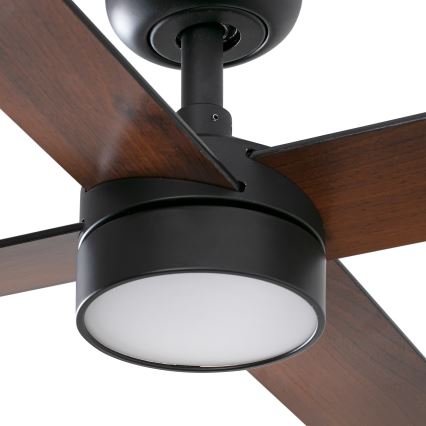 FARO 34356WT-1TW - Ventoinha de teto LED com regulação RUDDER L LED/18W/230V 2700/4350/6000K castanho/preto diâmetro 132 cm Wi-Fi Tuya + comando