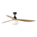 FARO 34360WT-11L - Ventilador de teto OUTWOOD L 1xE27/15W/230V castanho/preto Ø 150 cm Wi‑Fi Tuya IP44 + comando remoto