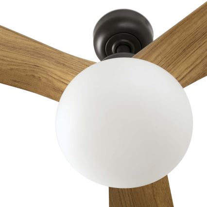 FARO 34360WT-11L - Ventilador de teto OUTWOOD L 1xE27/15W/230V castanho/preto Ø 150 cm Wi‑Fi Tuya IP44 + comando remoto
