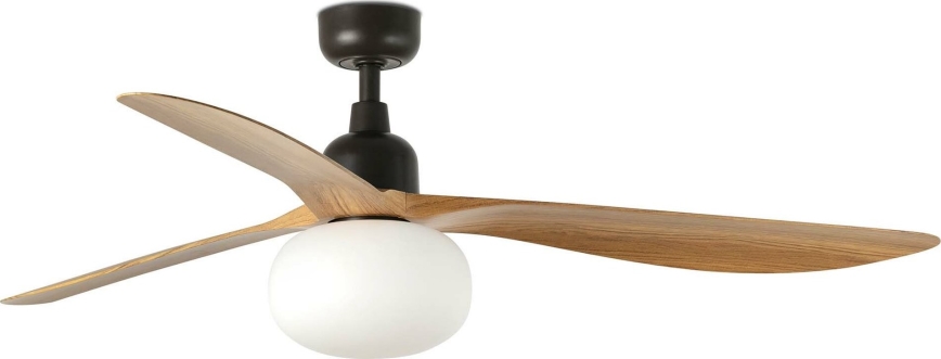 FARO 34360WT-11L - Ventoinha de teto OUTWOOD L 1xE27/15W/230V castanho/preto diâmetro 150 cm Wi-Fi Tuya IP44 + comando