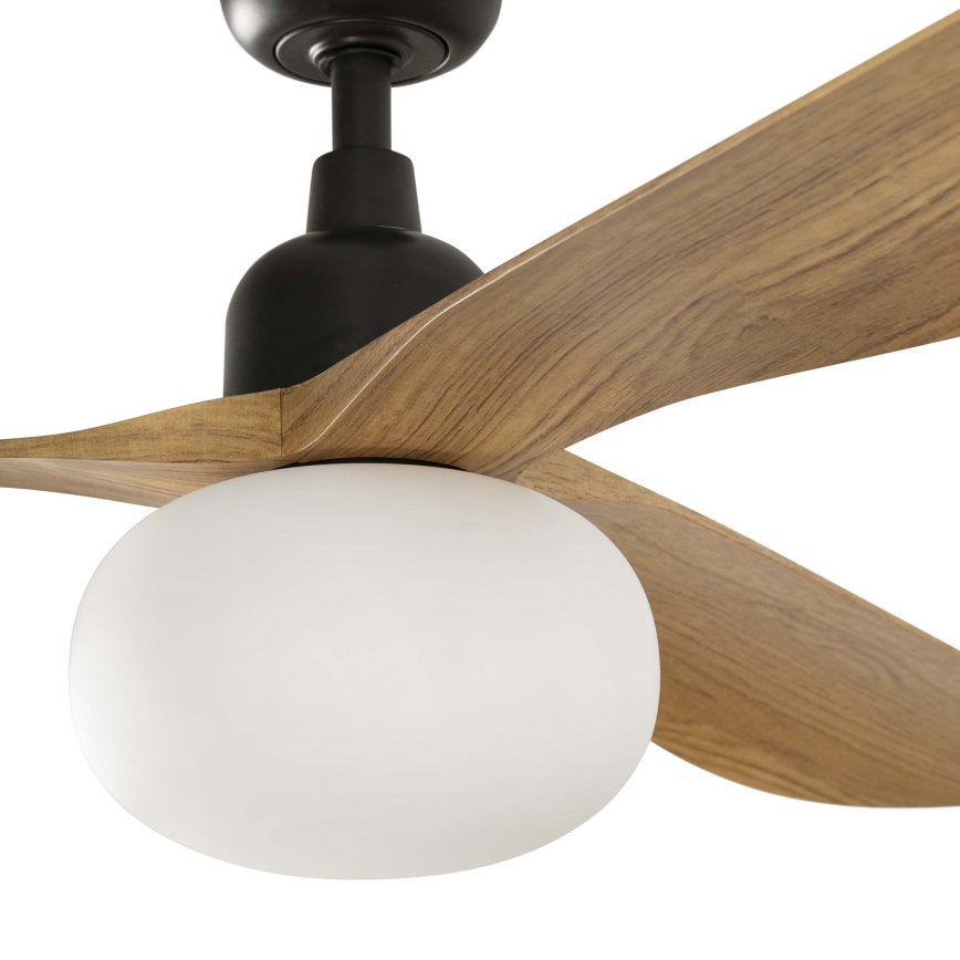 FARO 34360WT-11L - Ventoinha de teto OUTWOOD L 1xE27/15W/230V castanho/preto diâmetro 150 cm Wi-Fi Tuya IP44 + comando