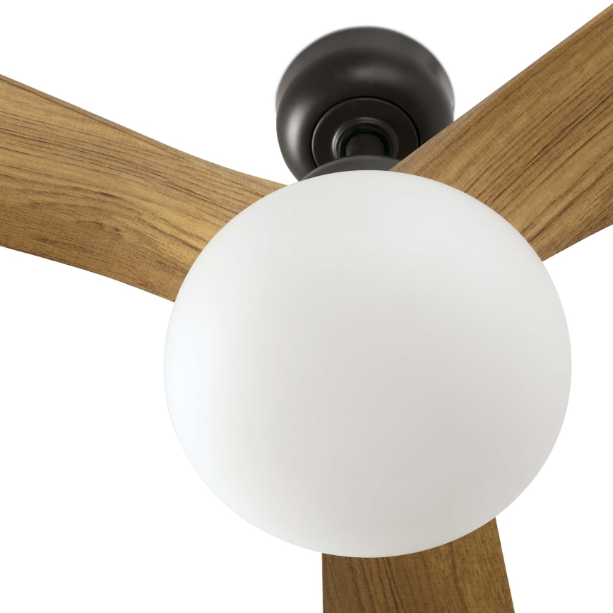 FARO 34360WT-11L - Ventoinha de teto OUTWOOD L 1xE27/15W/230V castanho/preto diâmetro 150 cm Wi-Fi Tuya IP44 + comando