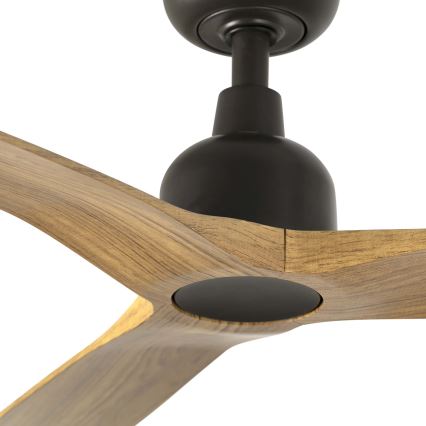 FARO 34360WT - Ventoinha de teto OUTWOOD L castanho/preto diâmetro 150 cm Wi-Fi Tuya IP44 + comando