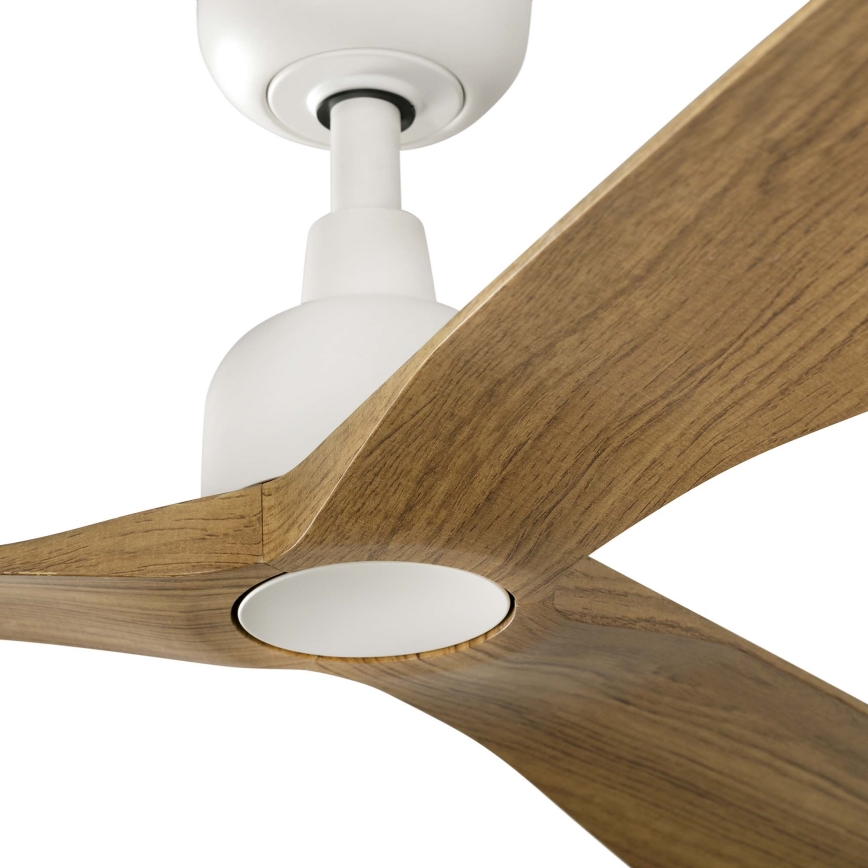 FARO 34361WT - Ventoinha de teto OUTWOOD L castanho/branco diâmetro 150 cm Wi-Fi Tuya IP44 + comando