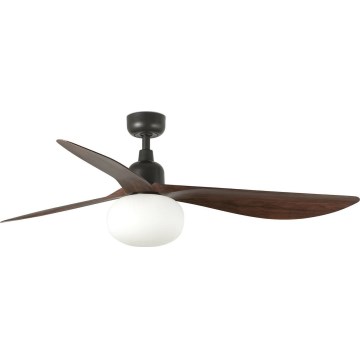 FARO 34362WT-11L - Ventoinha de teto OUTWOOD L 1xE27/15W/230V castanho/preto diâmetro 150 cm Wi-Fi Tuya IP44 + comando