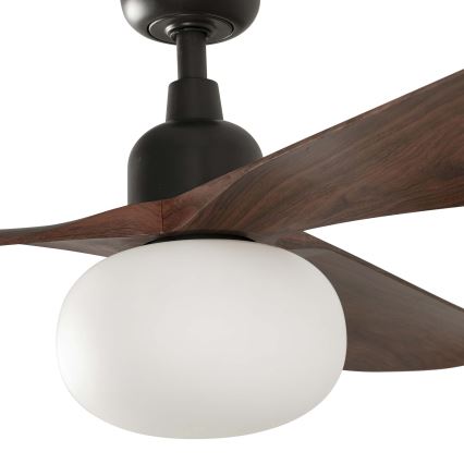 FARO 34362WT-11L - Ventoinha de teto OUTWOOD L 1xE27/15W/230V castanho/preto diâmetro 150 cm Wi-Fi Tuya IP44 + comando