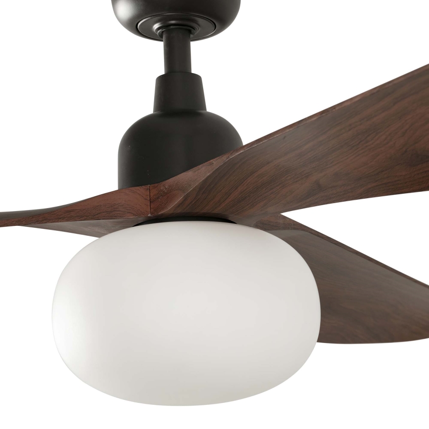 FARO 34362WT-11L - Ventoinha de teto OUTWOOD L 1xE27/15W/230V castanho/preto diâmetro 150 cm Wi-Fi Tuya IP44 + comando