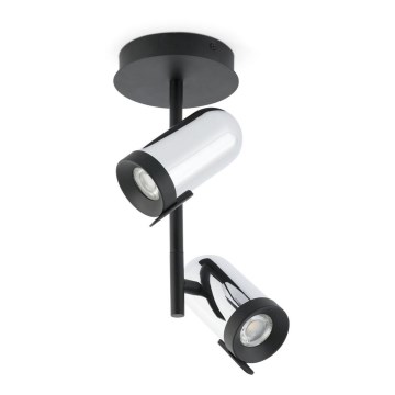 Faro 43534 - Refletor ORLEANS 2xGU10/8W/230V prata/preto antigo