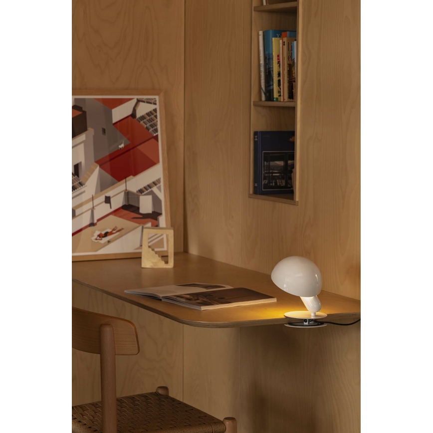 FARO 56101 - Candeeiro de mesa com clipe 2em1 BELA 1xE27/15W/230V branco