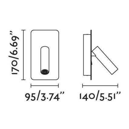 FARO 62117 - Foco de parede LED SUAU LED/3W/230V USB branco