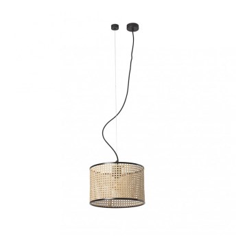FARO 64314-48 - Candelabro suspenso MAMBO 1xE27/15W/230V vime/preto