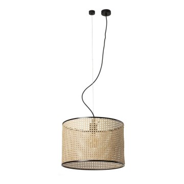 FARO 64314-49 - Candelabro suspenso MAMBO 1xE27/15W/230V d. 45 cm vime/preto