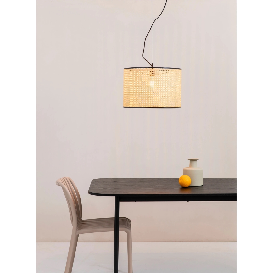 FARO 64314-49 - Candelabro suspenso MAMBO 1xE27/15W/230V d. 45 cm vime/preto