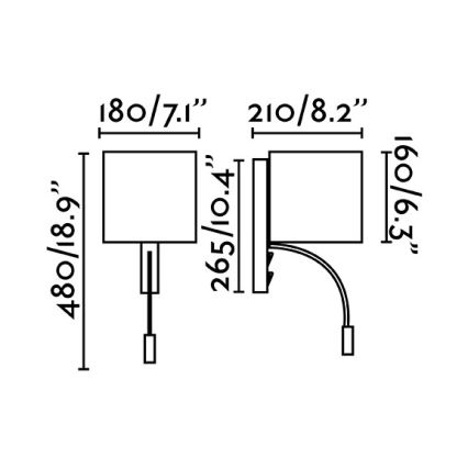 Faro 64323 - Iluminação de parede LED 1xE27/3W/ + LED/3W/230V