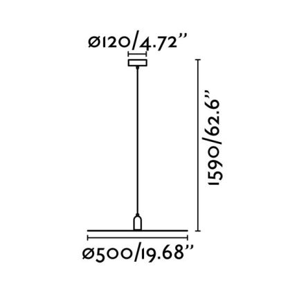 FARO 68145 - Candelabro suspenso PLAT 1xE27/60W/230V