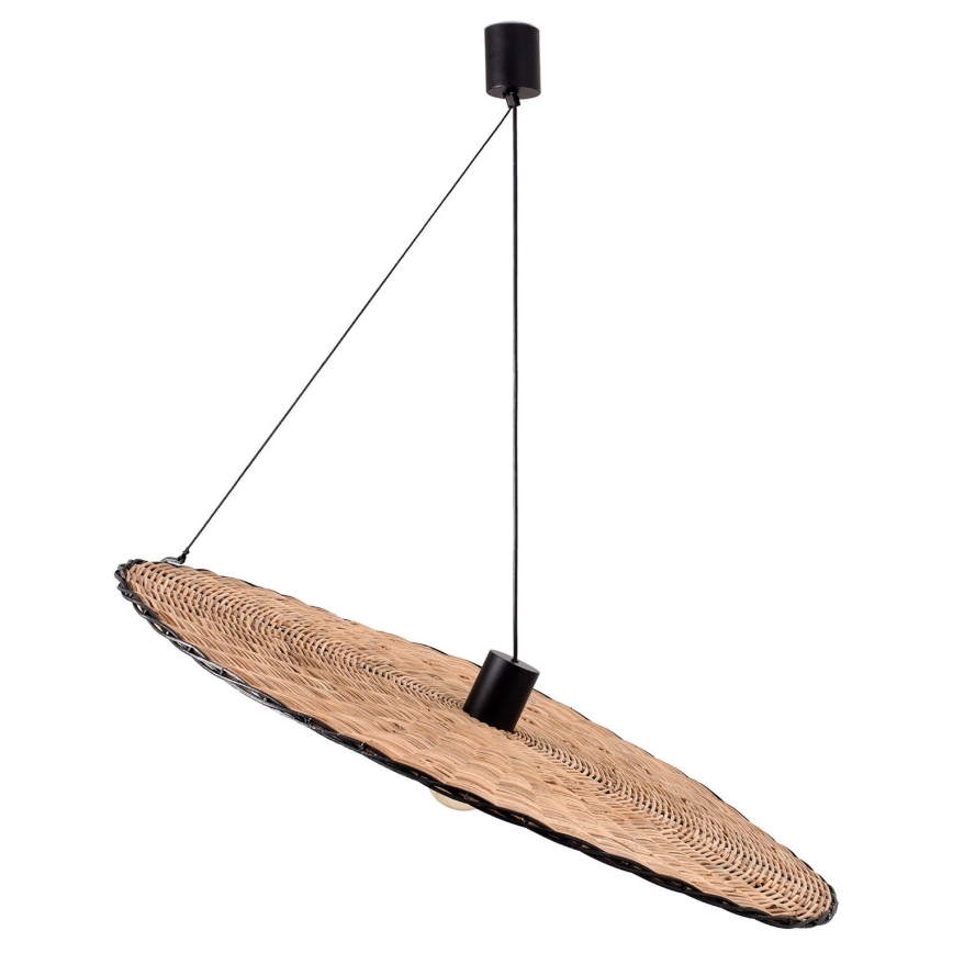 FARO 68590-70 - Candelabro suspenso COSTAS 1xE27/15W/230V d. 100 cm preto/vime