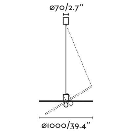FARO 68590-70 - Candelabro suspenso COSTAS 1xE27/15W/230V d. 100 cm preto/vime