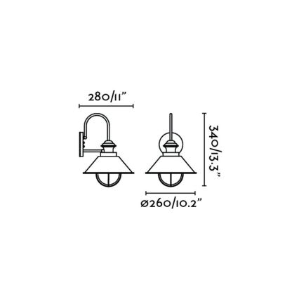 FARO 71128 - Luz de parede de exterior NAUTICA 1xE27/11W/230V