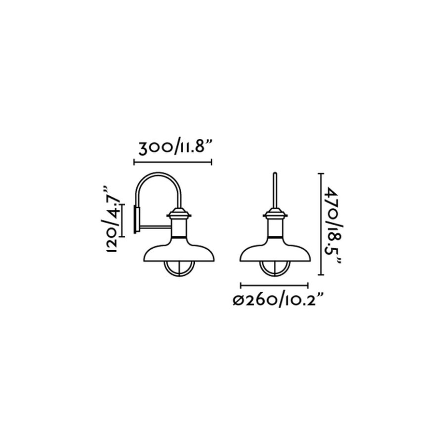 FARO 71140 - Luz de parede de exterior ESTORIL 1xE27/60W/230V