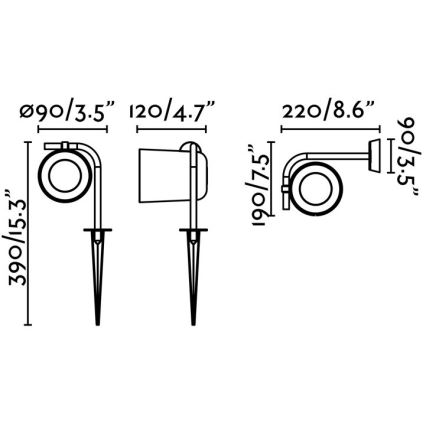 FARO 71546 - Luz de parede de exterior FLOW 1xGU10/8W/230V IP65