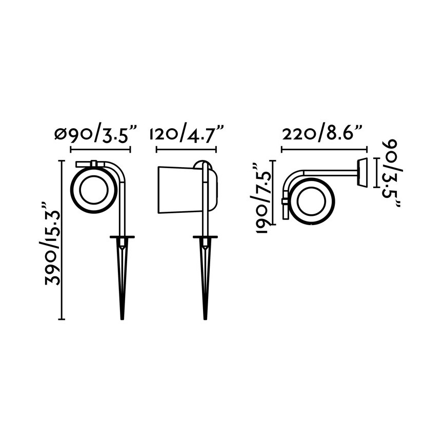 FARO 71546 - Luz de parede de exterior FLOW 1xGU10/8W/230V IP65