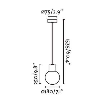 FARO 74427C-01 - Candelabro suspenso de exterior MOON 1xE27/15W/230V IP44