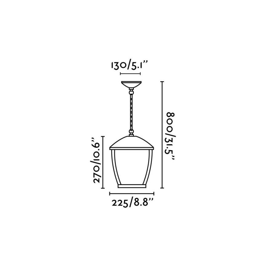 FARO 75002 - Candelabro de exterior numa corrente WILMA 1xE27/100W/230V IP44
