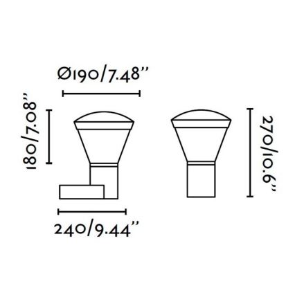 FARO 75536 - Luz de parede LED de exterior SHELBY LED/10W/230V IP44