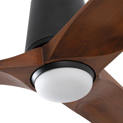 FARO 33839WT-1TW - Ventoinha de teto LED com regulação HEYWOOD TUB L LED/10W/230V 2700/4000/6000K pinho/preto diâmetro 132 cm Wi-Fi Tuya + comando