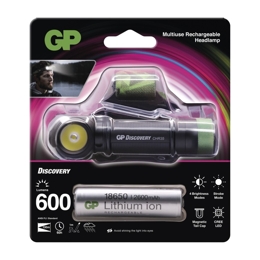 Farol LED GP DISCOVERY CHR35 LED/3,7V/2600mAh