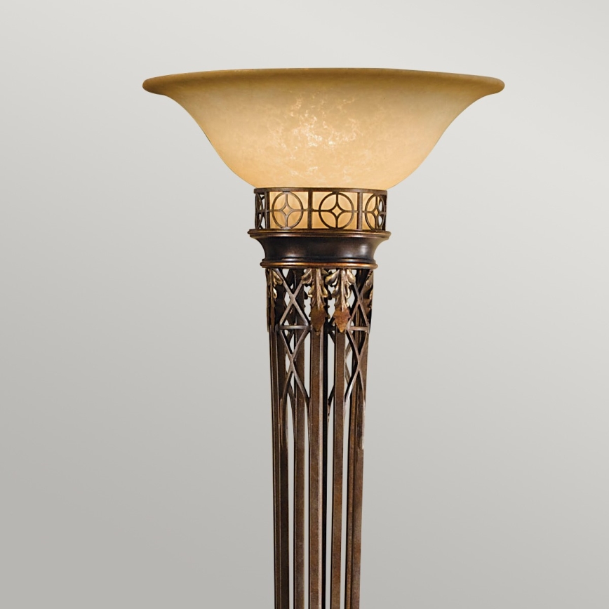 Feiss - Candeeiro de chão OPERA 1xE27/100W/230V bronze/bege