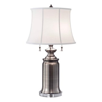 Feiss - Candeeiro de mesa STATEROOM 2xE27/60W/230V prateado