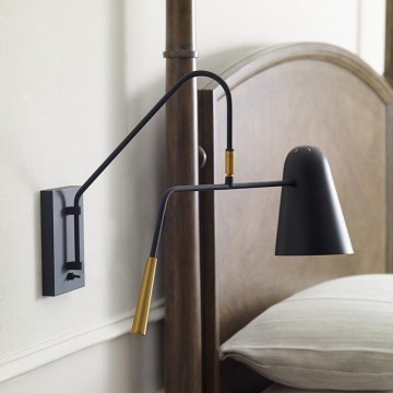 Feiss - Candeeiro de parede SIMON 1xE27/60W/230V preto/dourada