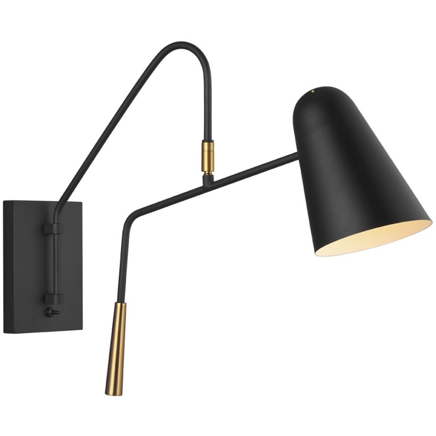Feiss - Candeeiro de parede SIMON 1xE27/60W/230V preto/dourada