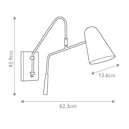 Feiss - Candeeiro de parede SIMON 1xE27/60W/230V preto/dourada