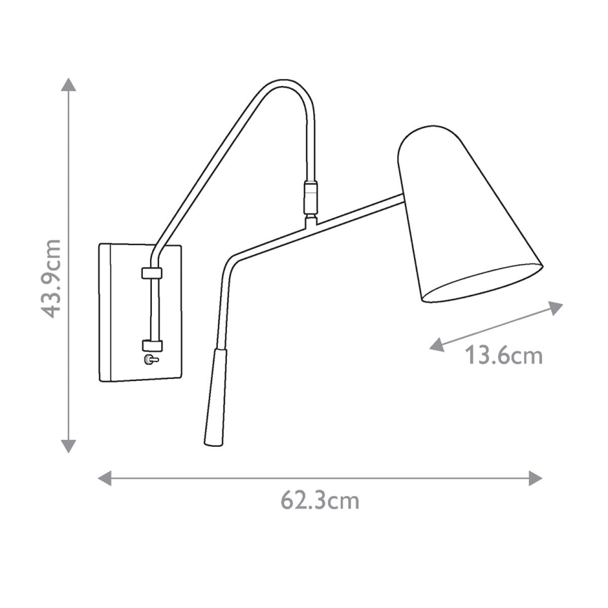 Feiss - Candeeiro de parede SIMON 1xE27/60W/230V preto/dourada