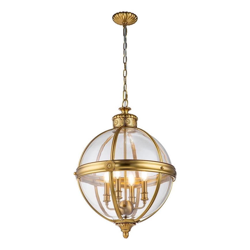 Feiss - Candeeiro suspenso ADAMS 4xE14/60W/230V dourado