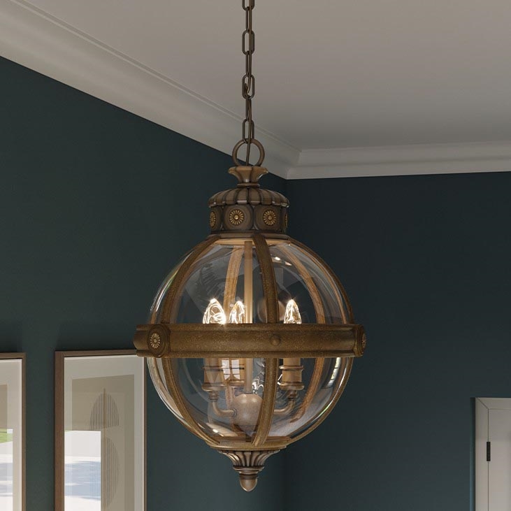 Feiss - Candelabro suspenso ADAMS 3xE14/60W/230V bronze