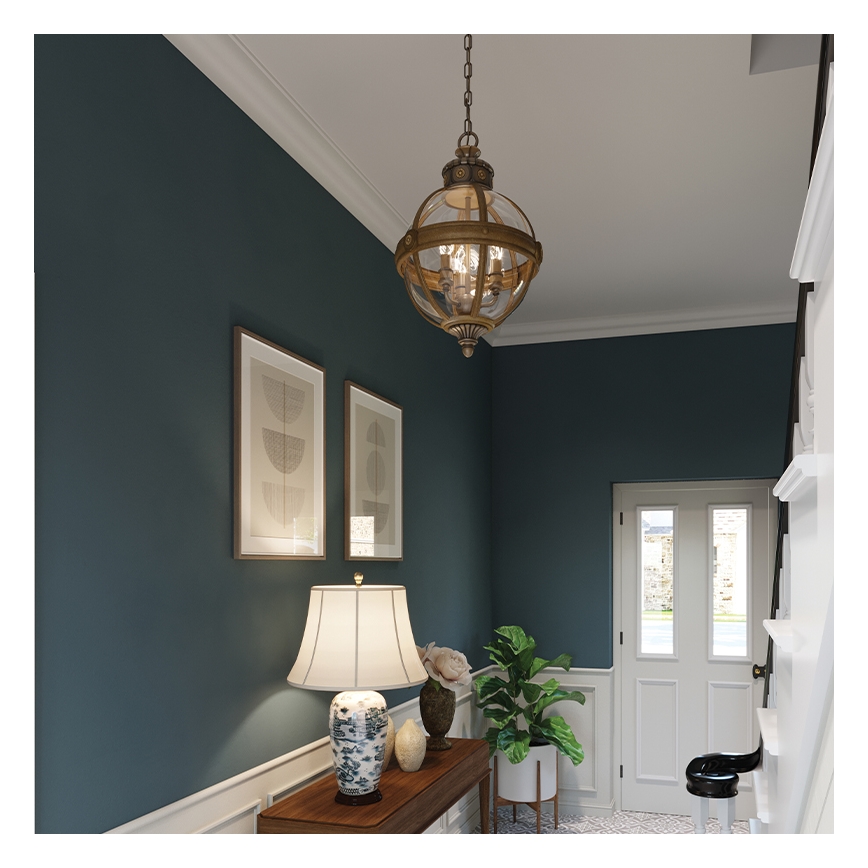 Feiss - Candelabro suspenso ADAMS 3xE14/60W/230V bronze