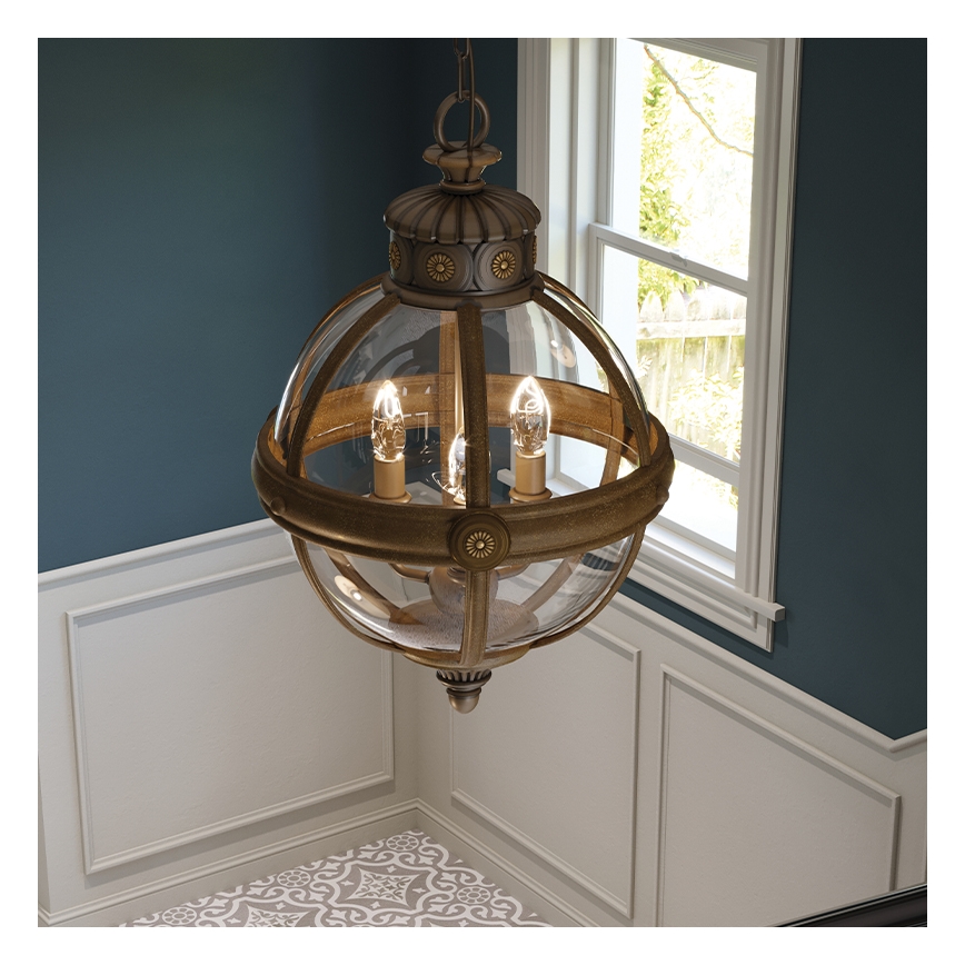 Feiss - Candelabro suspenso ADAMS 3xE14/60W/230V bronze