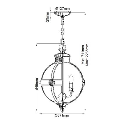 Feiss - Candelabro suspenso ADAMS 3xE14/60W/230V bronze