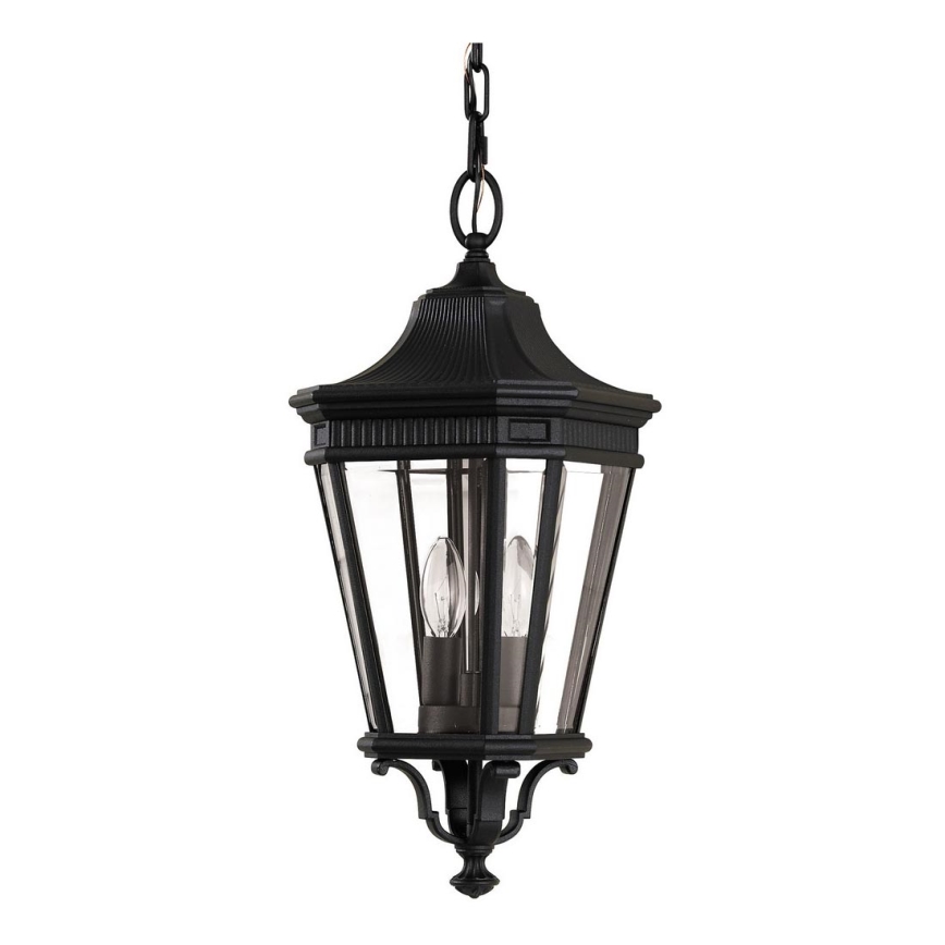 Feiss - Candelabro suspenso exterior COTSWOLD LANE 2xE14/60W/230V IP23 preto